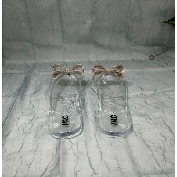INC International Concepts Women's Madena Bow Jelly Sandals - Clear Bling 10M - Picture 4 of 7